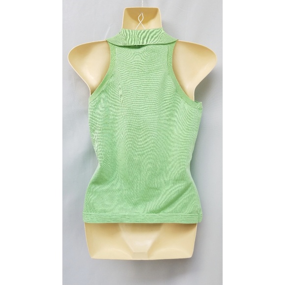 Cache Mint Silk Halter-Neck Button Down Sweater M - Picture 5 of 8